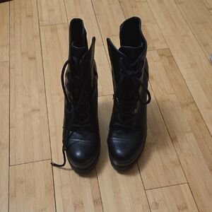 Jessica Simpson Black Lace-Up Boots